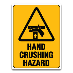 HAND CRUSHING HAZARD SIGN