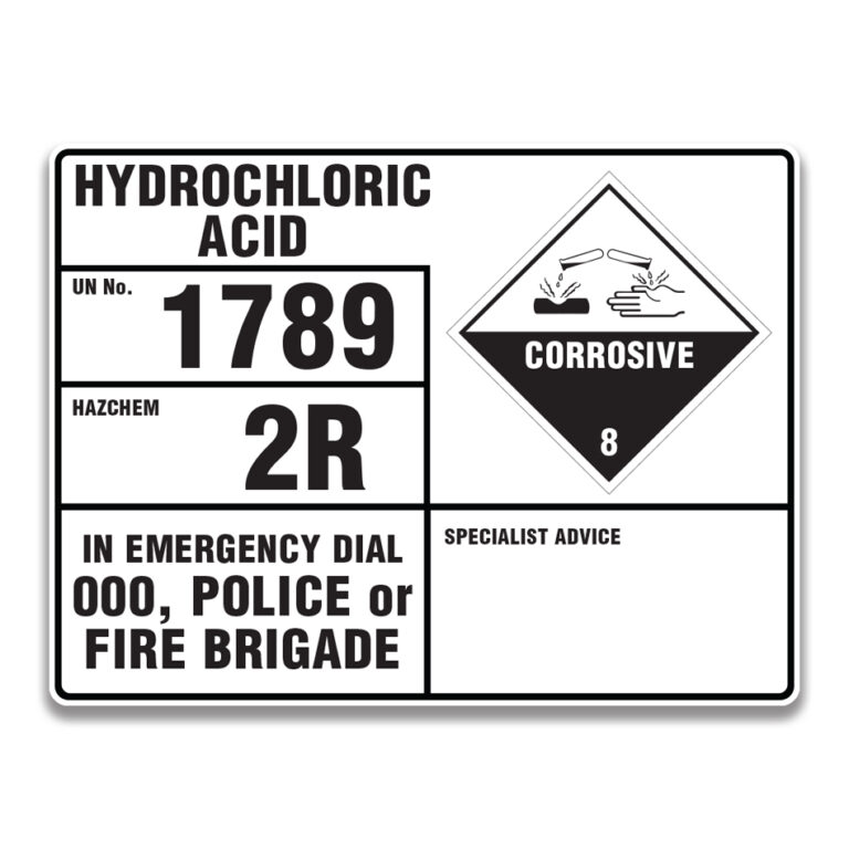 HYDROCHLORIC ACID SIGNS AND LABELS - Safety Sign and Label